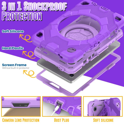 For Samsung Galaxy Tab A9 Spider Rotation Handle Silicone Hybrid PC Tablet Case(Purple) - Galaxy Tab A9 by buy2fix | Online Shopping UK | buy2fix