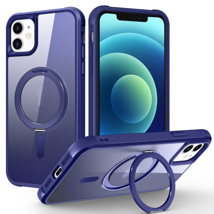 For iPhone 12 / 12 Pro MagSafe Magnetic Rotating Holder Phone Case(Klein Blue) - iPhone 12 / 12 Pro Cases by buy2fix | Online Shopping UK | buy2fix