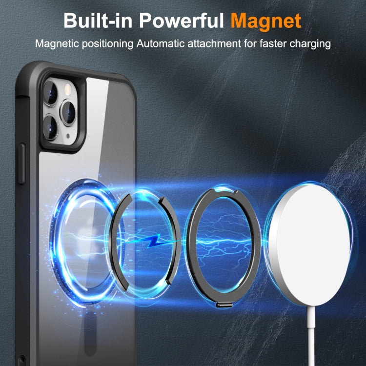 For iPhone 11 Pro Max MagSafe Magnetic Rotating Holder Phone Case(Black) - iPhone 11 Pro Max Cases by buy2fix | Online Shopping UK | buy2fix