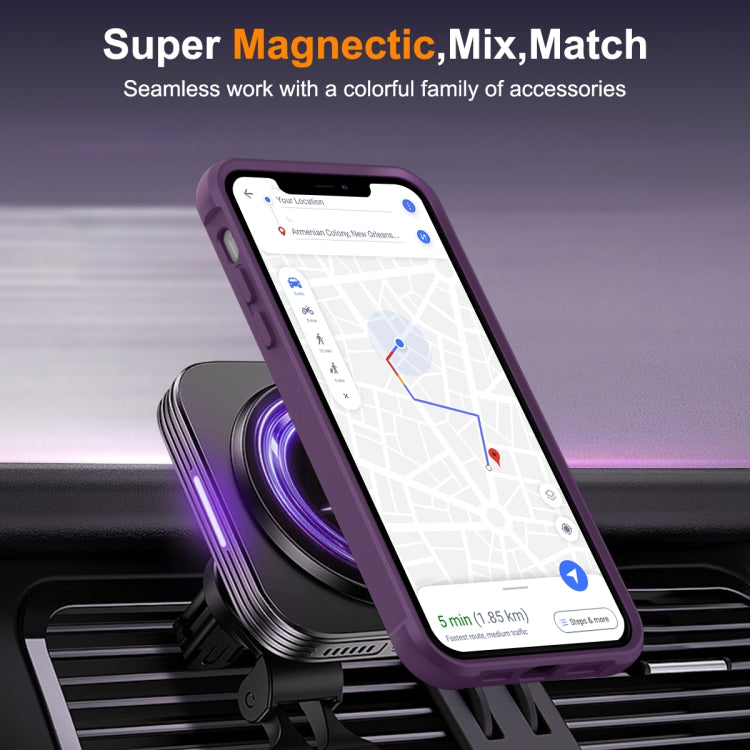 For iPhone 11 MagSafe Magnetic Rotating Holder Phone Case(Purple) - iPhone 11 Cases by buy2fix | Online Shopping UK | buy2fix