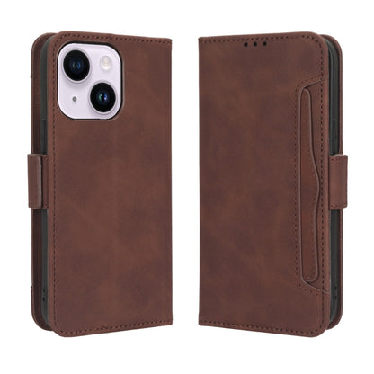 For iPhone 16 Skin Feel Calf Texture Card Slots Leather Phone Case(Brown) - iPhone 16 Cases by buy2fix | Online Shopping UK | buy2fix