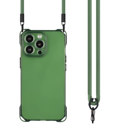 For iPhone 16 Pro Max Four-corner Shockproof TPU Phone Case with Lanyard(Green) - iPhone 16 Pro Max Cases by buy2fix | Online Shopping UK | buy2fix