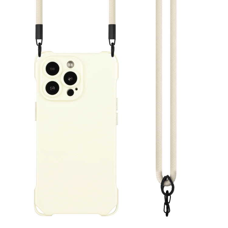 For iPhone 16 Pro Max Four-corner Shockproof TPU Phone Case with Lanyard(White) - iPhone 16 Pro Max Cases by buy2fix | Online Shopping UK | buy2fix