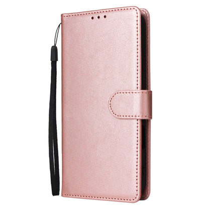 For iPhone 16 Multifunctional Horizontal Flip Leather Phone Case with Three Card Slots(Rose Gold) - iPhone 16 Cases by buy2fix | Online Shopping UK | buy2fix