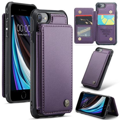 For iPhone SE 2022 / SE 2020 CaseMe C22 Card Slots Holder RFID Anti-theft Phone Case(Purple) - iPhone SE 2022 / 2020 / 8 / 7 Cases by CaseMe | Online Shopping UK | buy2fix