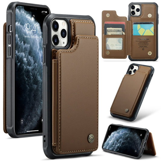 For iPhone 11 Pro CaseMe C22 Card Slots Holder RFID Anti-theft Phone Case(Brown) - iPhone 11 Pro Cases by CaseMe | Online Shopping UK | buy2fix