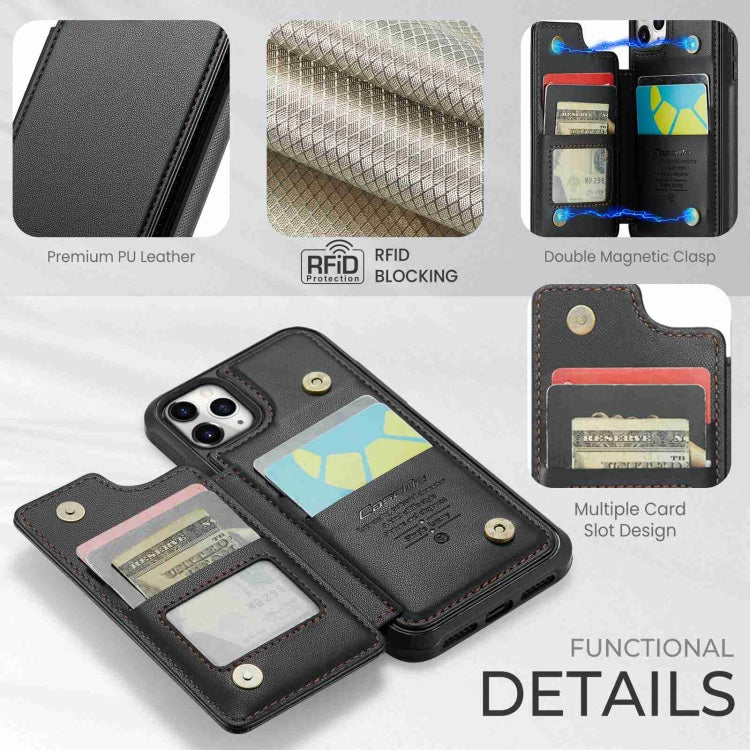 For iPhone 11 Pro CaseMe C22 Card Slots Holder RFID Anti-theft Phone Case(Black) - iPhone 11 Pro Cases by CaseMe | Online Shopping UK | buy2fix