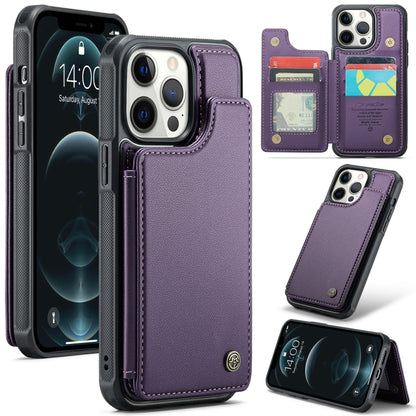 For iPhone 12 Pro Max CaseMe C22 Card Slots Holder RFID Anti-theft Phone Case(Purple) - iPhone 12 Pro Max Cases by CaseMe | Online Shopping UK | buy2fix