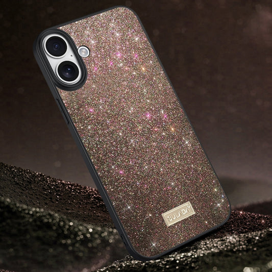 For iPhone 16 SULADA Glittery PC Hybrid TPU Handmade Leather Phone Case(Colorful) - iPhone 16 Cases by SULADA | Online Shopping UK | buy2fix