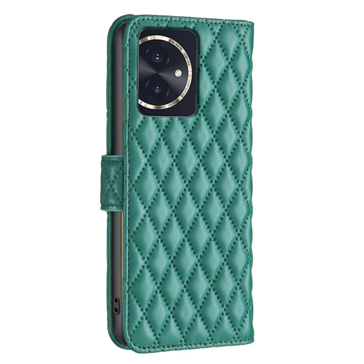 For Honor 100 Diamond Lattice Wallet Flip Leather Phone Case(Green) - Honor Cases by buy2fix | Online Shopping UK | buy2fix