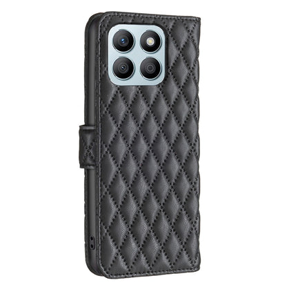 For Honor X8b Diamond Lattice Wallet Flip Leather Phone Case(Black) - Honor Cases by buy2fix | Online Shopping UK | buy2fix