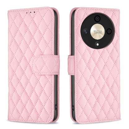 For Honor X9b/Magic6 Lite 5G Diamond Lattice Wallet Flip Leather Phone Case(Pink) - Honor Cases by buy2fix | Online Shopping UK | buy2fix