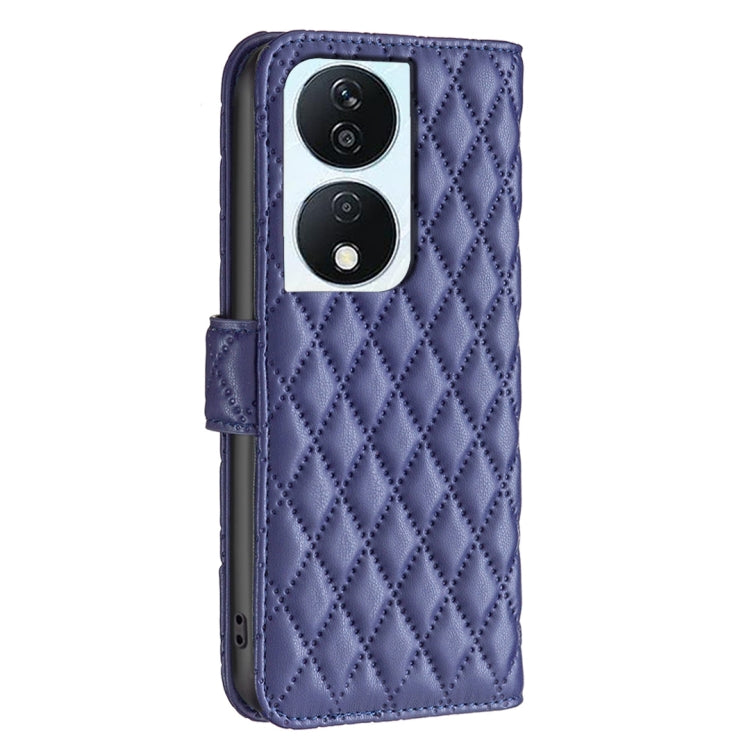 For Honor X7b Diamond Lattice Wallet Flip Leather Phone Case(Blue) - Honor Cases by buy2fix | Online Shopping UK | buy2fix