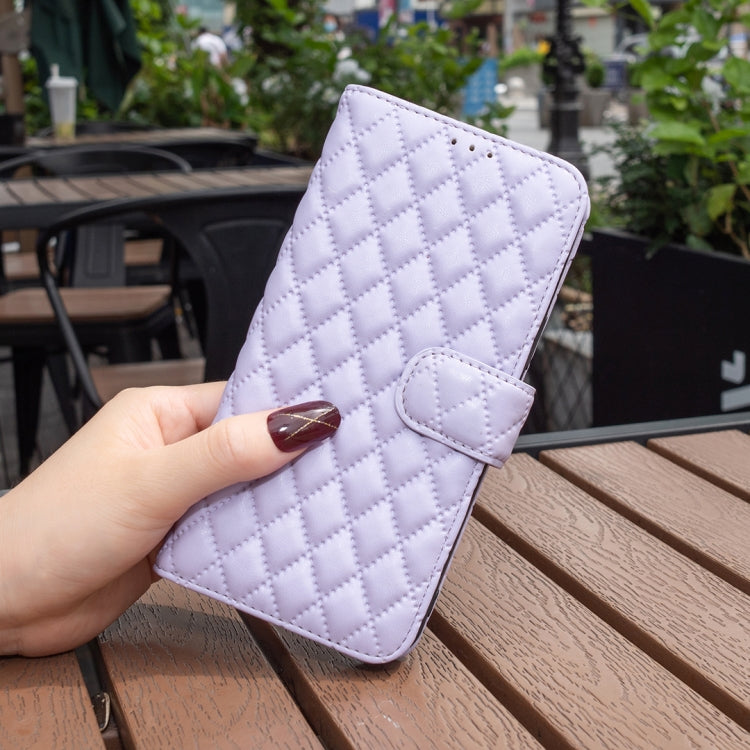 For Honor X7b Diamond Lattice Wallet Flip Leather Phone Case(Purple) - Honor Cases by buy2fix | Online Shopping UK | buy2fix