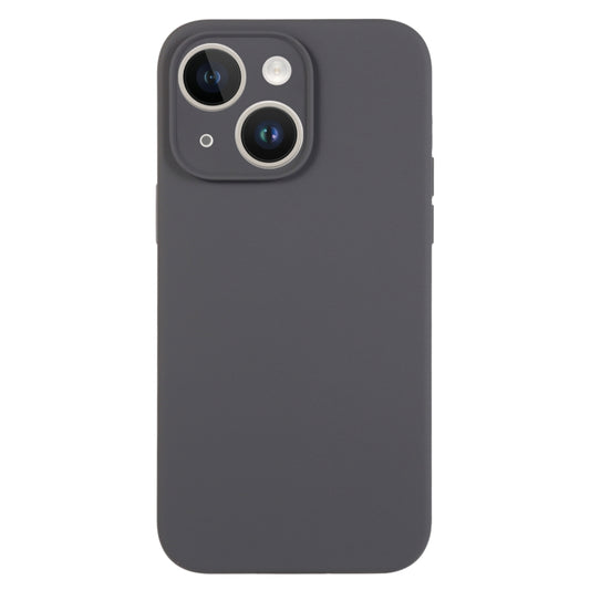 For iPhone 14 Plus Pure Color Liquid Silicone Fine Pore Phone Case(Charcoal Black) - iPhone 14 Plus Cases by buy2fix | Online Shopping UK | buy2fix