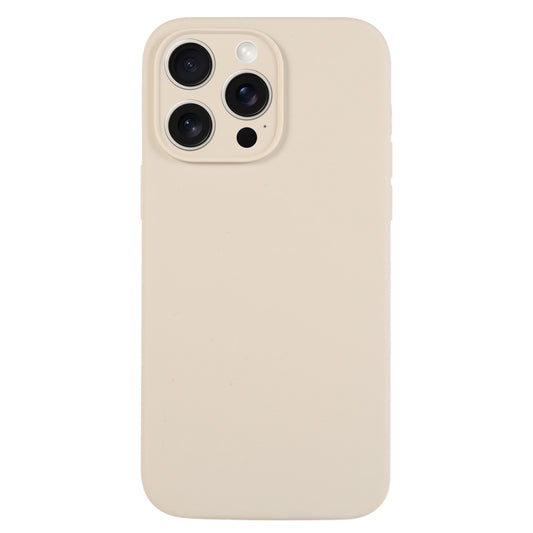 For iPhone 16 Pro Max Pure Color Liquid Silicone Fine Pore Phone Case(Antique White) - iPhone 16 Pro Max Cases by buy2fix | Online Shopping UK | buy2fix