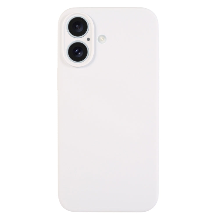 For iPhone 16 Plus Pure Color Liquid Silicone Fine Pore Phone Case(White) - iPhone 16 Plus Cases by buy2fix | Online Shopping UK | buy2fix