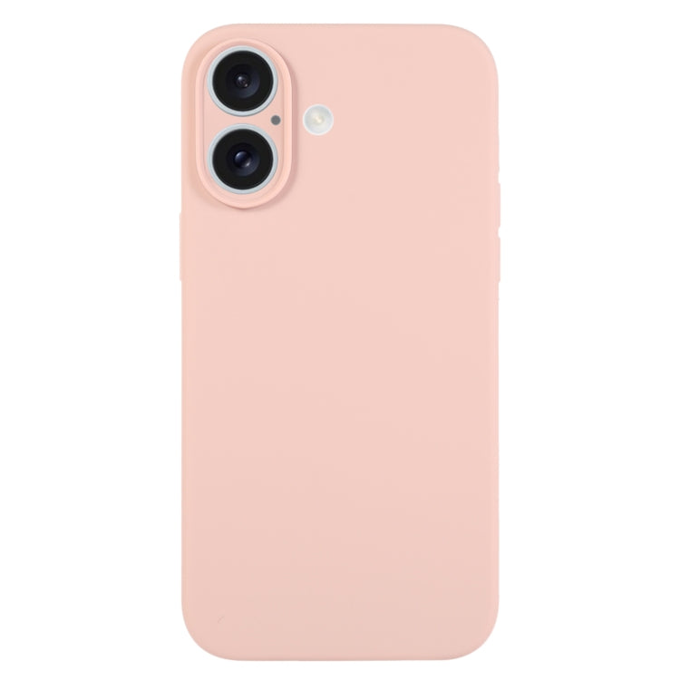 For iPhone 16 Plus Pure Color Liquid Silicone Fine Pore Phone Case(Sand Pink) - iPhone 16 Plus Cases by buy2fix | Online Shopping UK | buy2fix