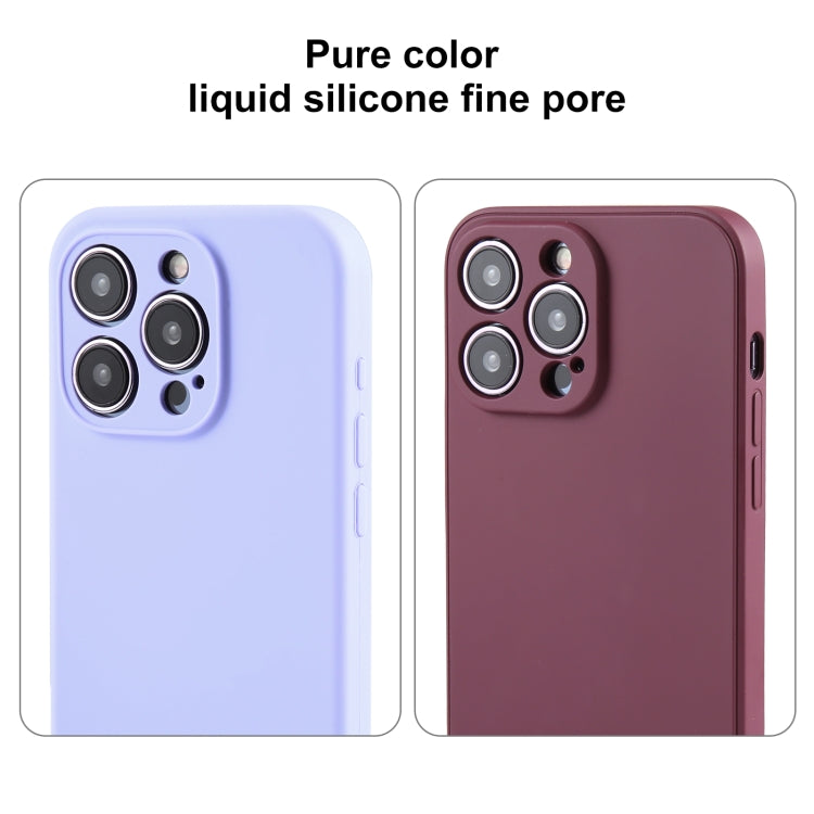 For iPhone 14 Pro Pure Color Liquid Silicone Fine Pore Phone Case(Black Currant) - iPhone 14 Pro Cases by buy2fix | Online Shopping UK | buy2fix