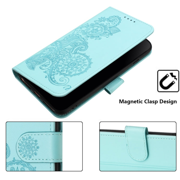 For Motorola Moto G Stylus 5G 2024 Datura Flower Embossed Flip Leather Phone Case(Light Blue) - Motorola Cases by buy2fix | Online Shopping UK | buy2fix