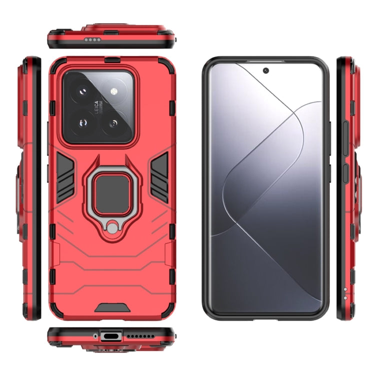 For Xiaomi 14 Pro Shockproof PC + TPU Holder Phone Case(Red) - 14 Pro Cases by buy2fix | Online Shopping UK | buy2fix