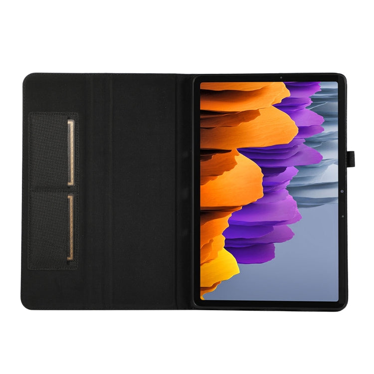 For Samsung Galaxy Tab S9+ Horizontal Flip TPU + Fabric PU Leather Tablet Case(Black) - Galaxy Tab S9+ Cases by buy2fix | Online Shopping UK | buy2fix