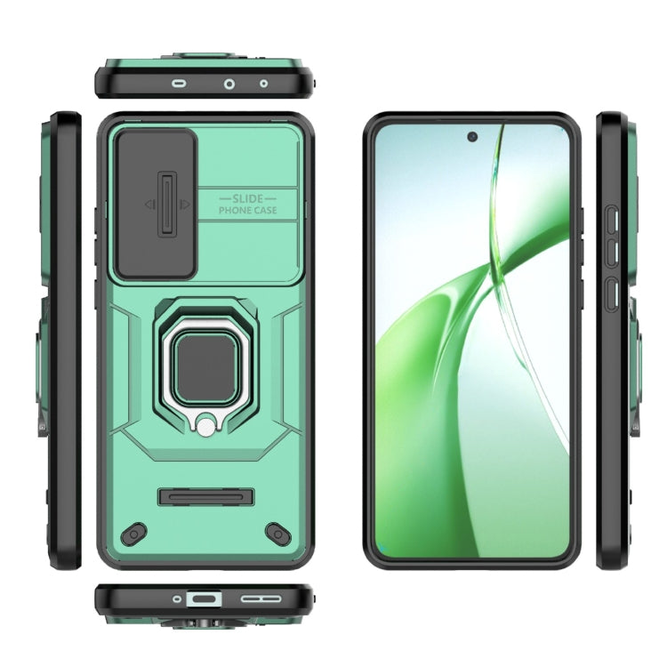 For OnePlus Nord CE4 5G Global Sliding Camshield TPU + PC Shockproof Phone Case with Holder(Green) - OnePlus Cases by buy2fix | Online Shopping UK | buy2fix
