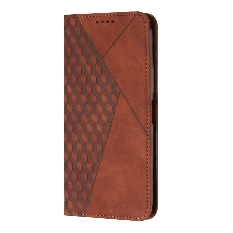 For Motorola Edge 50 Ultra Diamond Splicing Skin Feel Magnetic Leather Phone Case(Brown) - Motorola Cases by buy2fix | Online Shopping UK | buy2fix