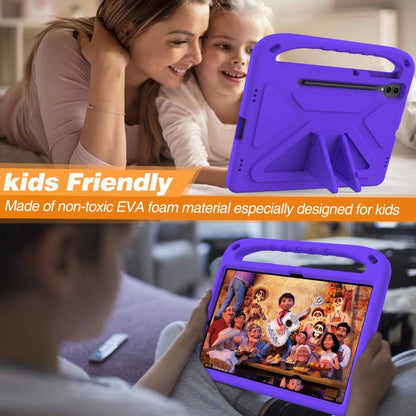 For Samsung Galaxy Tab S9+ Handle EVA Shockproof Tablet Case with Holder(Purple) - Galaxy Tab S9+ Cases by buy2fix | Online Shopping UK | buy2fix