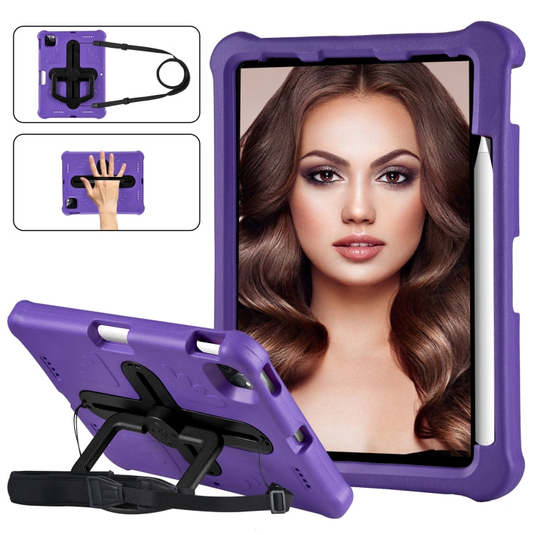 For iPad Pro 11 2024 Shield 360 Rotation Handle EVA Shockproof PC Tablet Case(Purple Black) - iPad Pro 11 2024 Cases by buy2fix | Online Shopping UK | buy2fix