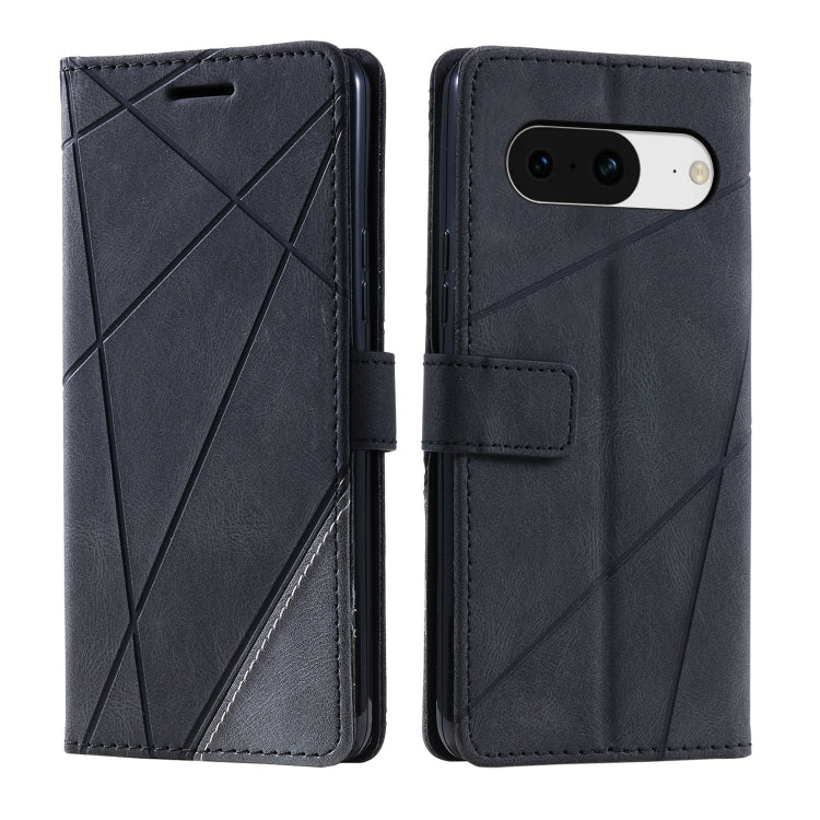 For Google Pixel 9 Skin Feel Splicing Leather Phone Case(Black) - Google Cases by buy2fix | Online Shopping UK | buy2fix