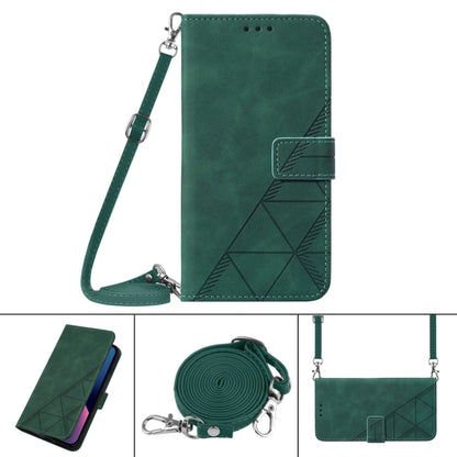 For Motorola Moto G Play 5G 2024 Crossbody 3D Embossed Flip Leather Phone Case(Dark Green) - Motorola Cases by buy2fix | Online Shopping UK | buy2fix