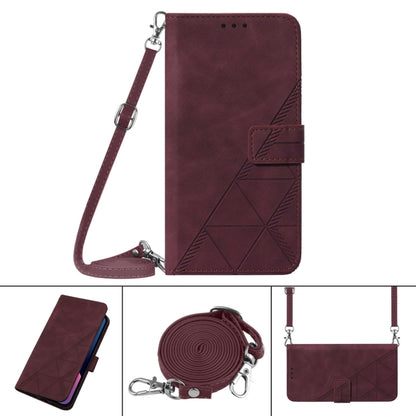 For Motorola Moto G Play 5G 2024 Crossbody 3D Embossed Flip Leather Phone Case(Wine Red) - Motorola Cases by buy2fix | Online Shopping UK | buy2fix