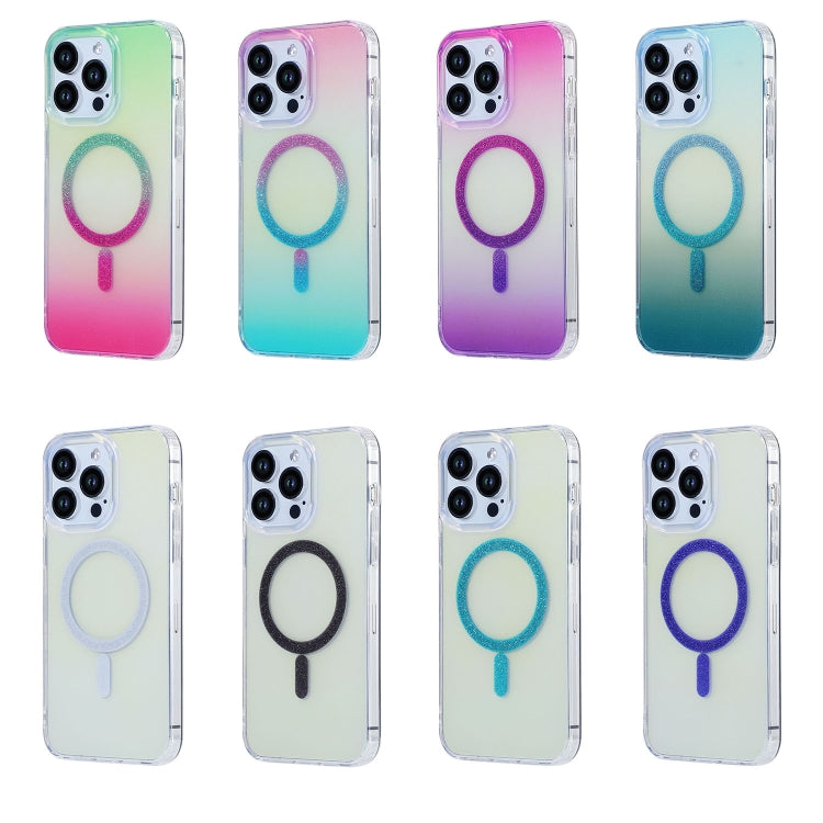 For iPhone 12 Pro Magic Diamond Blu-ray MagSafe Phone Case(Purple Blue Gradient) - iPhone 12 / 12 Pro Cases by buy2fix | Online Shopping UK | buy2fix