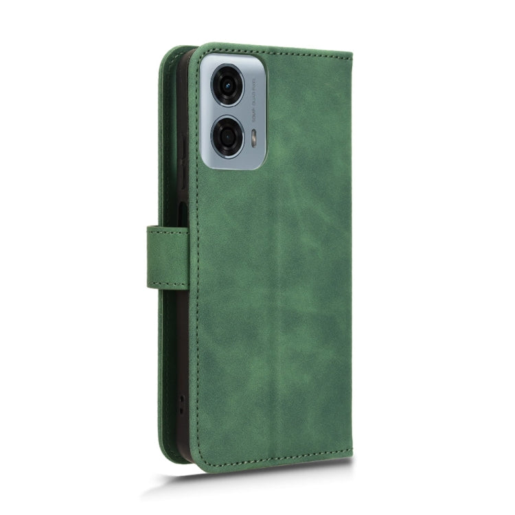 For Motorola Moto G Stylus 5G 2024 Skin Feel Magnetic Flip Leather Phone Case(Green) - Motorola Cases by buy2fix | Online Shopping UK | buy2fix