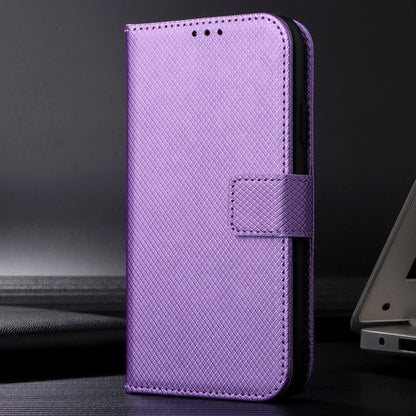 For iPhone 16 Pro Diamond Texture Leather Phone Case(Purple) - iPhone 16 Pro Cases by buy2fix | Online Shopping UK | buy2fix