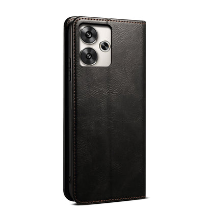 For Xiaomi Redmi Turbo 3 Oil Wax Crazy Horse Texture Leather Phone Case(Black) - Xiaomi Cases by buy2fix | Online Shopping UK | buy2fix