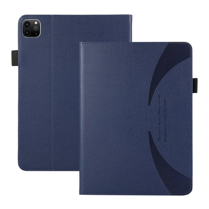 For iPad Pro 13 2024 Litchi Texture Leather Sucker Tablet Case(Dark Blue) - iPad Pro 13 2024 Cases by buy2fix | Online Shopping UK | buy2fix