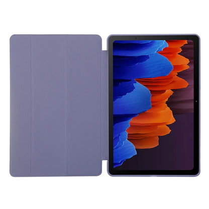 For Samsung Galaxy Tab S9+ 3-Fold Holder Silicone Leather Tablet Case(Gold) - Galaxy Tab S9+ Cases by buy2fix | Online Shopping UK | buy2fix