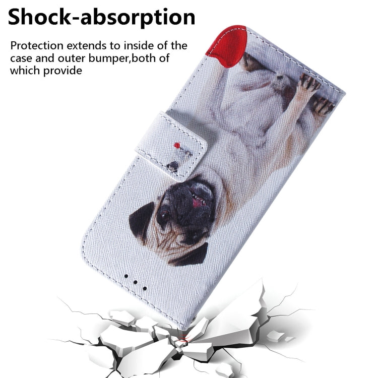 For Motorola Moto G Power 5G 2024 Coloured Drawing Flip Leather Phone Case(Pug) - Motorola Cases by buy2fix | Online Shopping UK | buy2fix