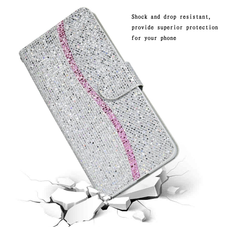 For iPhone 16 Pro Glitter Powder Filp Leather Phone Case(Silver) - iPhone 16 Pro Cases by buy2fix | Online Shopping UK | buy2fix