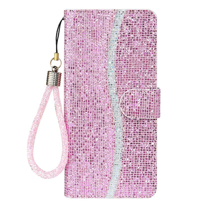 For iPhone 16 Plus Glitter Powder Filp Leather Phone Case(Pink) - iPhone 16 Plus Cases by buy2fix | Online Shopping UK | buy2fix