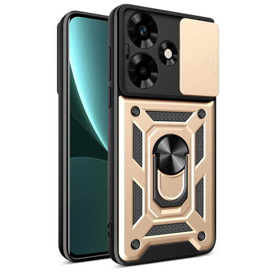 For Infinix Hot 30 Sliding Camera Cover Design TPU+PC Phone Case(Gold) - Infinix Cases by buy2fix | Online Shopping UK | buy2fix