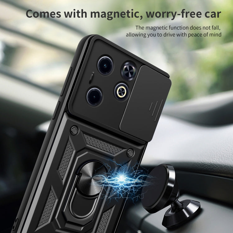 For Infinix Hot 40i / Smart 8 Sliding Camera Cover Design TPU+PC Phone Case(Black) - Infinix Cases by buy2fix | Online Shopping UK | buy2fix