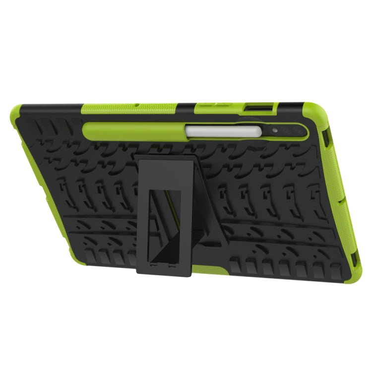 For Samsung Galaxy Tab S9 / S7 / S8 Tire Texture TPU + PC Tablet Case(Green) - Galaxy Tab S9 Cases by buy2fix | Online Shopping UK | buy2fix