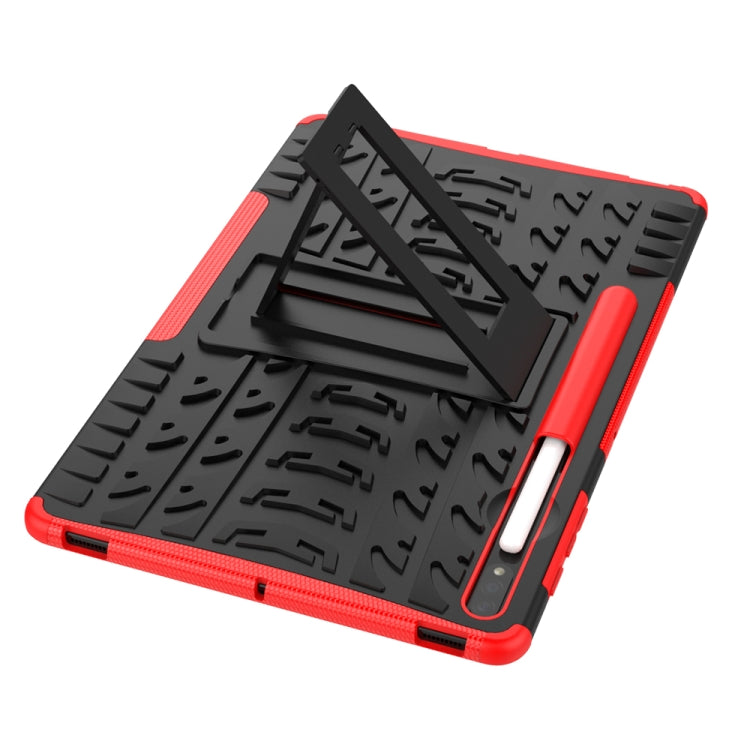 For Samsung Galaxy Tab S9+ Tire Texture TPU + PC Tablet Case(Red) - Galaxy Tab S9+ Cases by buy2fix | Online Shopping UK | buy2fix