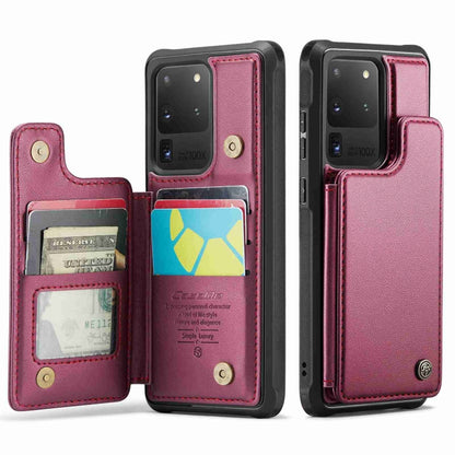 For Samsung Galaxy S20 Ultra CaseMe C22 Card Slots Holder RFID Anti-theft Phone Case(Wine Red) - Galaxy Phone Cases by CaseMe | Online Shopping UK | buy2fix