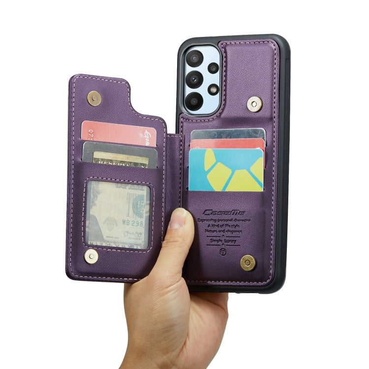 For Samsung Galaxy A23 CaseMe C22 Card Slots Holder RFID Anti-theft Phone Case(Purple) - Galaxy Phone Cases by CaseMe | Online Shopping UK | buy2fix