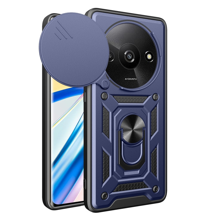 For Xiaomi Redmi A3 Sliding Camera Cover Design TPU Hybrid PC Phone Case(Blue) - Xiaomi Cases by buy2fix | Online Shopping UK | buy2fix