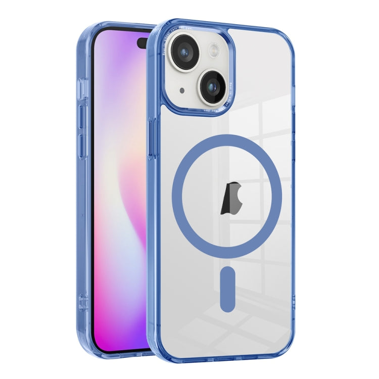 For iPhone 15 Plus Ice Color Magnetic Series PC + Acrylic Magsafe Phone Case(Far Peak Blue) - iPhone 15 Plus Cases by buy2fix | Online Shopping UK | buy2fix